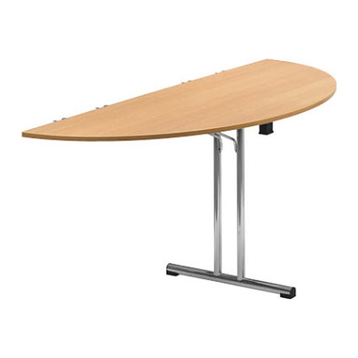 SODEMATUB Mehrzwecktisch buche halbrund, Rundrohr chrom, 140,0 x 70,0 x 74,0 cm