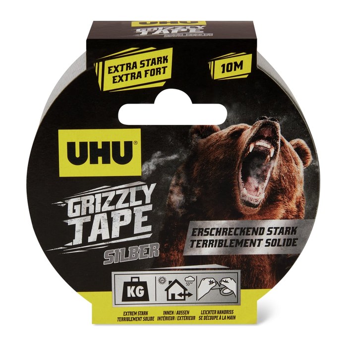 UHU Grizzly Tape Gewebeband silber 49,0 mm x 10,0 m 1 St.