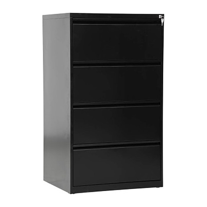 Gürkan Hängeregistraturschrank schwarz 4 Schubladen 76,0 x 62,0 x 132,0 cm, 1 St.