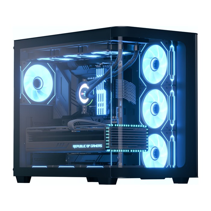 AeroCool Geh Midi P500C-G-BK-V1 o.N. Full Tempered Glas (B)