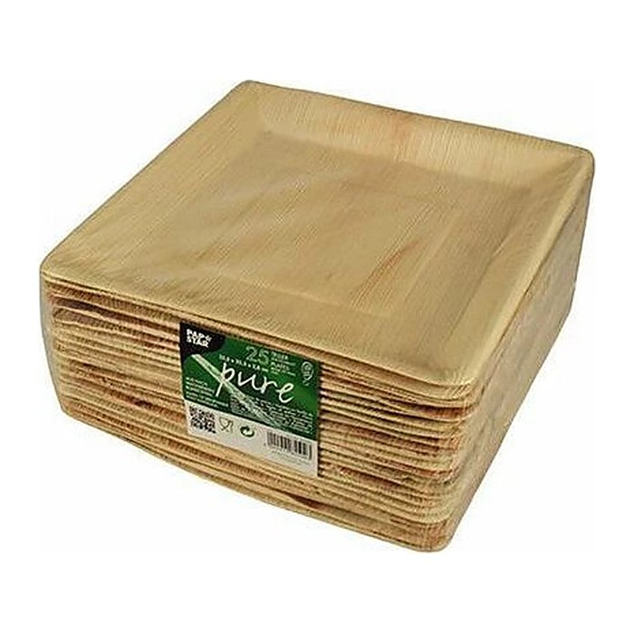 PAPSTAR Palmblatt-Teller pure natur 25,0 x 25,0 cm, 25 St.