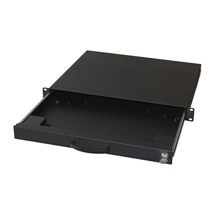 Equip 19" Tastatur-/Mausschublade abschl./Telesk 1U RAL9005
