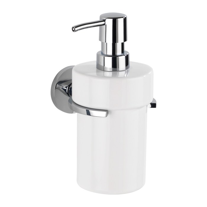 WENKO Seifenspender Isera 25032100 silber/weiß Edelstahl/Keramik 200,0 ml, 1 St.