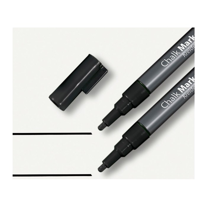 SIGEL 20 Kreidemarker schwarz 1,0 - 2,0 mm, 2 St.