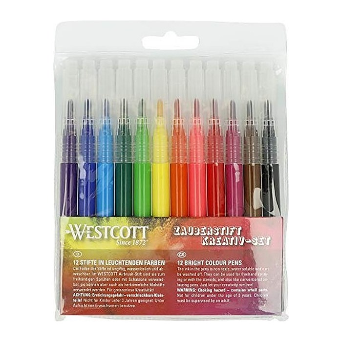 WESTCOTT Airbrush-Stifte farbsortiert, 12 St.