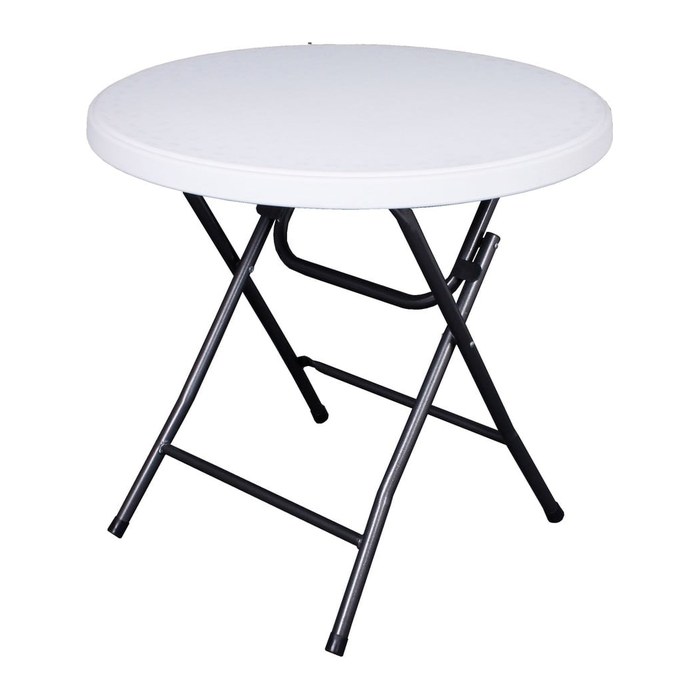 Garden Pleasure Gartentisch Mufaro schwarz, weiß rund 80,0 x 80,0 x 73,5 cm