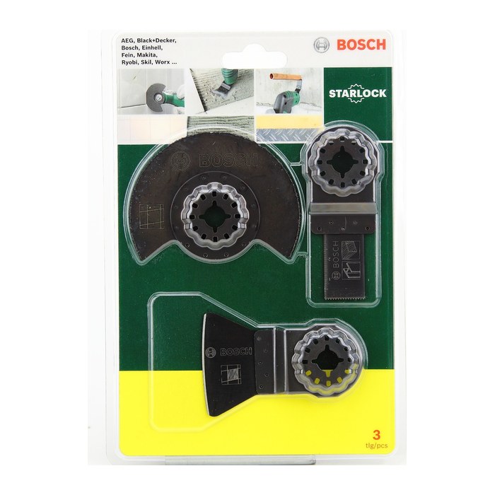BOSCH Starlock Starter-Set Tiles Tauchsägeblätter-Set 3-teilig, 1 Set