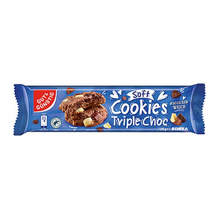 GUT&GÜNSTIG Soft Cookies Triple Choc Kekse 175,0 g, 1 St.