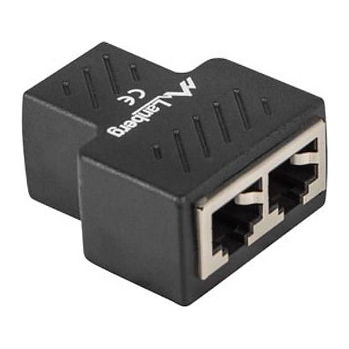 LANBERG Netzwerk-Splitter RJ45->2xRJ45 (geschirmt) CAT.6 sw