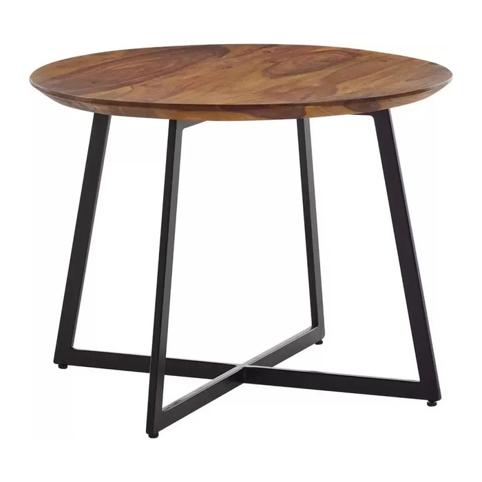 WOHNLING Couchtisch rund Massivholz sheesham 60,0 x 60,0 x 45,0 cm, 1 St.