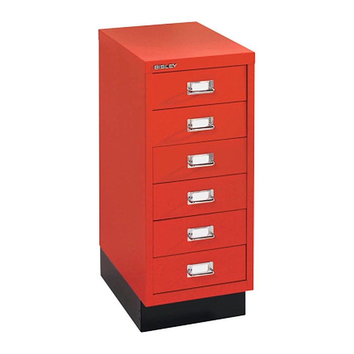 BISLEY MultiDrawer™ L296S Schubladenschrank kardinalrot 6 Schubladen 27,8 x 38,0 x 67,0 cm, 1 St.