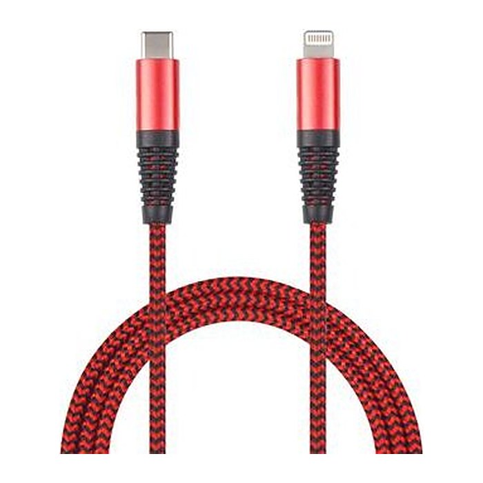 2GO USB Lade-/Datenkabel Type-C - Lightning Nylon 1m rot