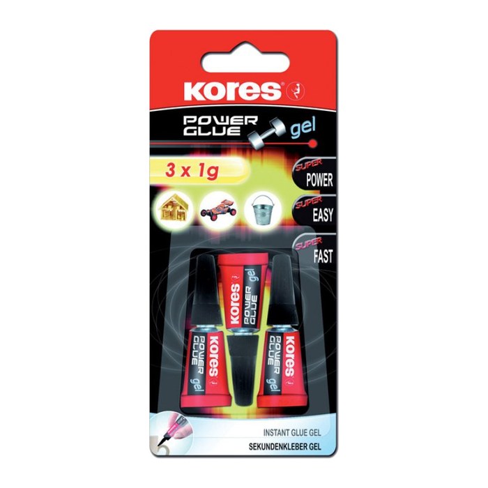 Kores® Powerglue Gel Sekundenkleber 1,0 g, 3 St.