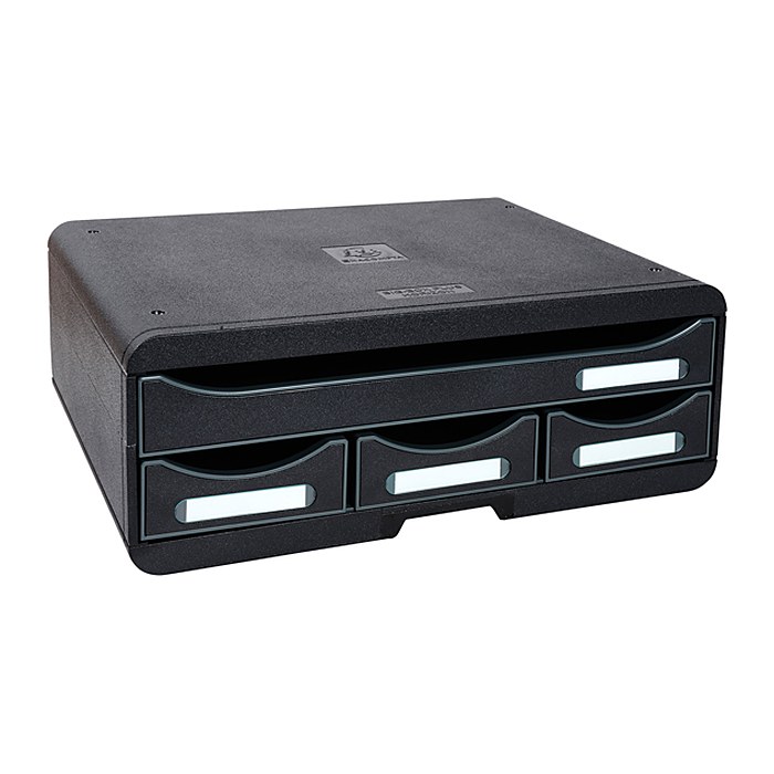 Exacompta Schubladenbox Toolbox  schwarz 319714D, DIN A4 quer mit 4 Schubladen, 1 St.
