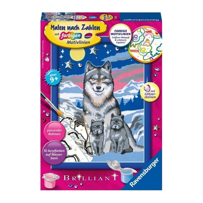 Ravensburger Malen-nach-Zahlen Süße Wolfsfamilie mehrfarbig