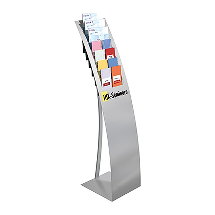 Kerkmann Prospektständer Vario silber DIN A4, 1/3 DIN A4 32,0 x 40,0 x 145,0 cm, 1 St.