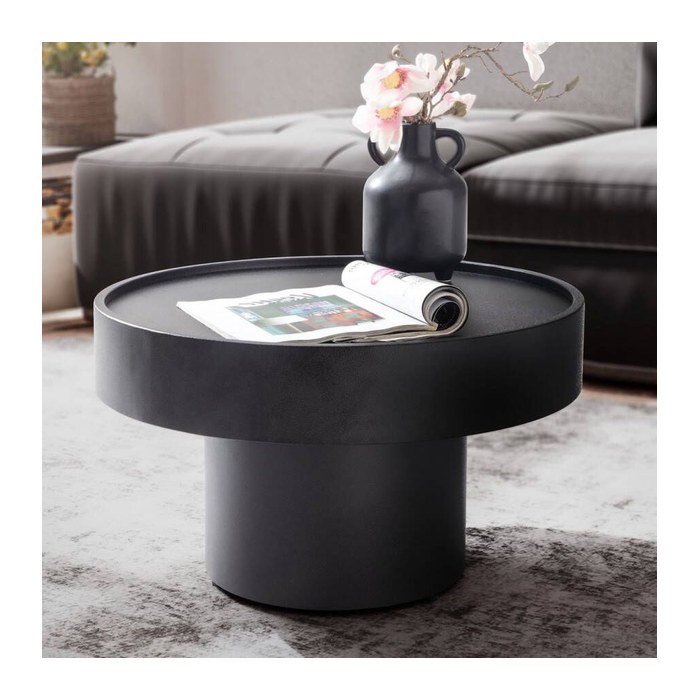 WOHNLING Beistelltisch rund Eisen schwarz 60,0 x 60,0 x 36,0 cm, 1 St.