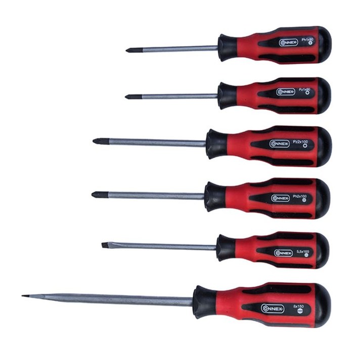 CONNEX Schraubendreher-Set SL, PH1, PH2, PZ1, PZ2 COX311208 6-tlg.