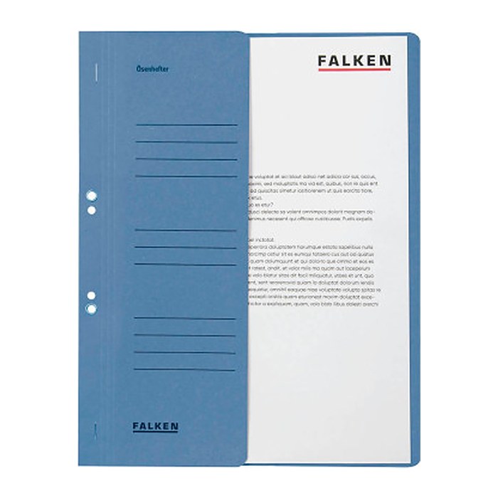 FALKEN Ösenhefter Karton blau DIN A4, halber Deckel, 50 St.