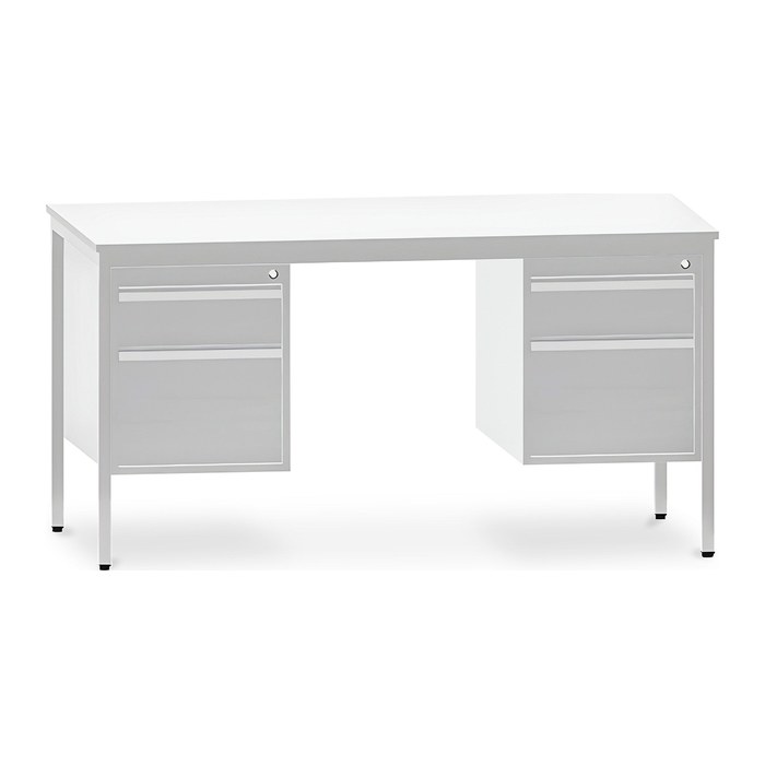 Schreibtisch mit Hängecontainern (Grau) (2 / 2 Schübe)