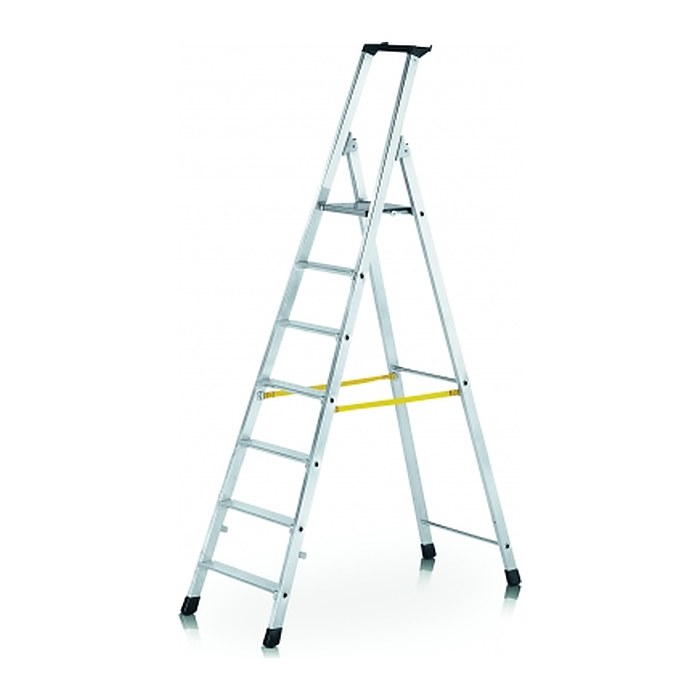 ZARGES Stehleiter einseitig Nova S silber 7 Stufen, H: 226,0 cm