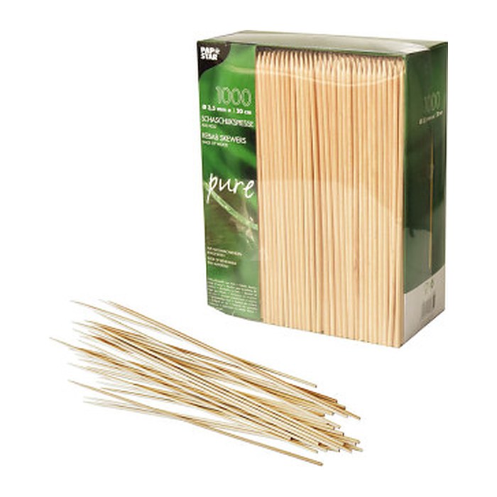 PAPSTAR Einweg-Fingerfood-Spieße pure, Holz, 1.000 St.
