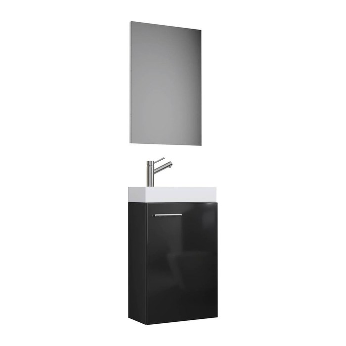 VCM my bath Badmöbel-Set 3-teilig Slito 914134 schwarz 41,0 x 22,0 x 130,0 cm