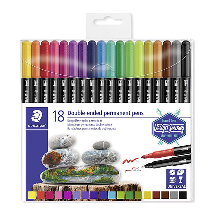 STAEDTLER Doppelfasermaler permanent div. Farben 18-teilig retail