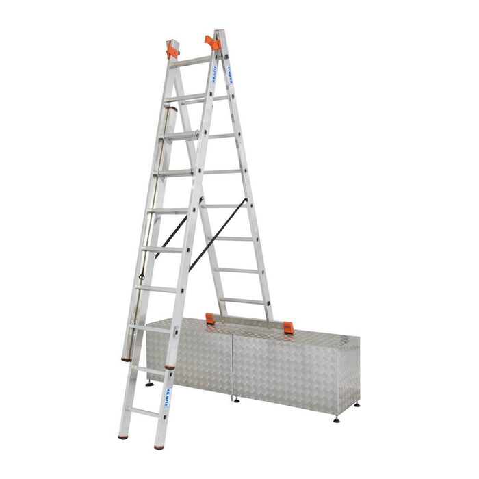 KRAUSE Vielzweckleiter MONTO Tribilo silber 3x 8 Sprossen, H: 245,0 cm