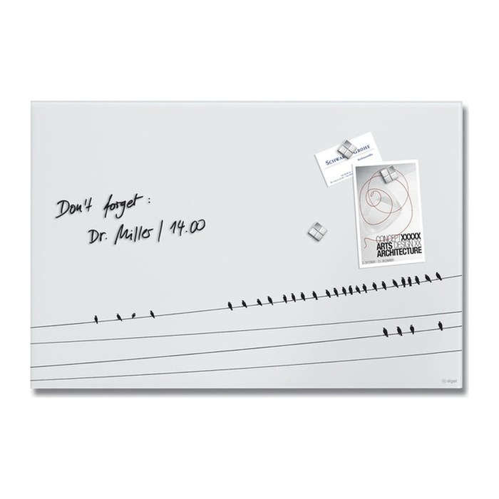 SIGEL Glas-Magnettafel artverum® 60,0 x 40,0 cm Design Little Birds