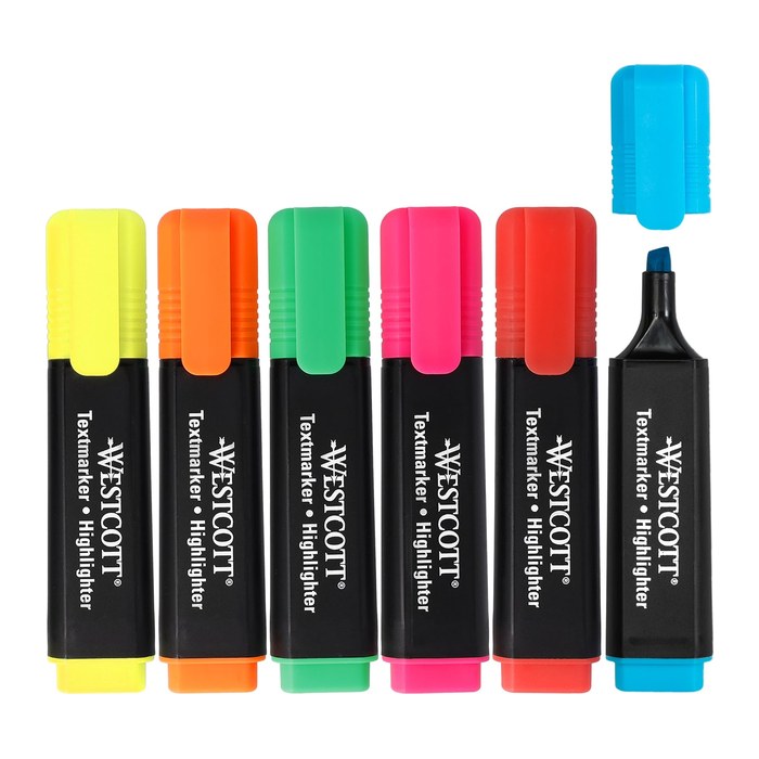 WESTCOTT Textmarker farbsortiert, 6 St.