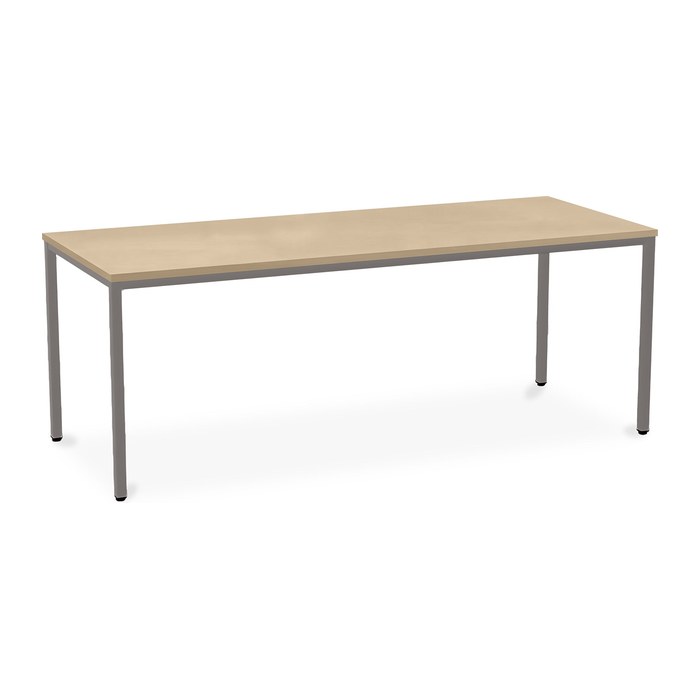 Besprechungstisch in verschiedenen Größen – G: Weißaluminium (2000 x 800 x 750 mm, Platte Ahorn)