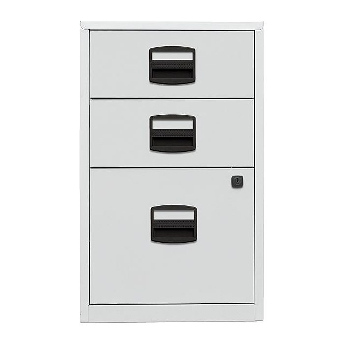 BISLEY Home Standcontainer lichtgrau 3 Auszüge Kunststoff-Muldengriff schwarz 41,3 x 40,0 x 67,2 cm