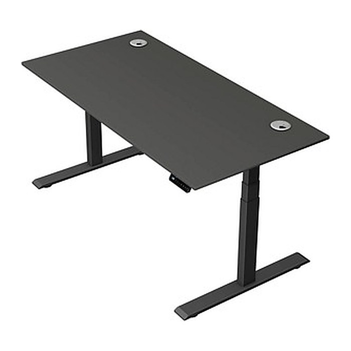 Kerkmann Move 2 Plus elektrisch höhenverstellbarer Schreibtisch anthrazit rechteckig, T-Fuß-Gestell anthrazit 160,0 x 80,0 cm