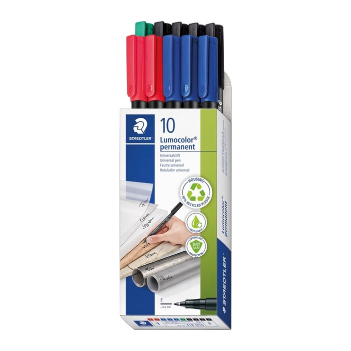 STAEDTLER Universalstift Lumocolor F perm 10St,Faltschachtel