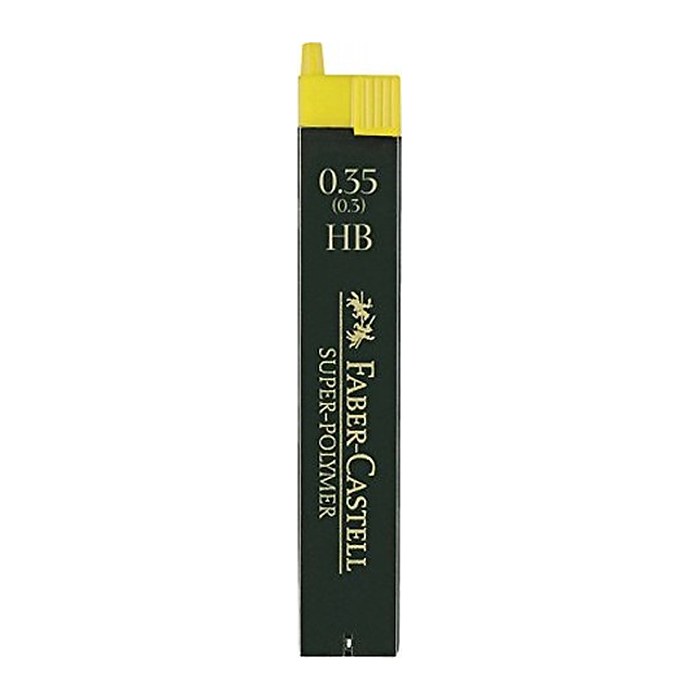 FABER-CASTELL SUPER-POLYMER Feinminen-Bleistiftminen schwarz H 0,35 mm, 12 St.