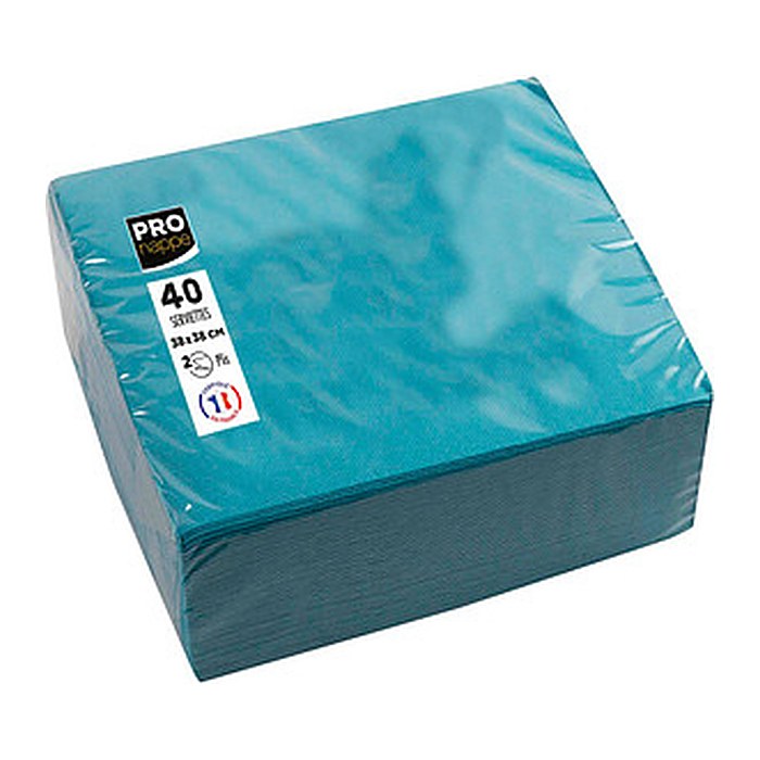 PROnappe Servietten türkis 2-lagig 38,0 x 38,0 cm, 40 St.
