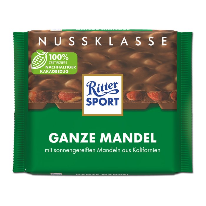 Ritter SPORT GANZE MANDEL Schokolade 100,0 g, 1 St.