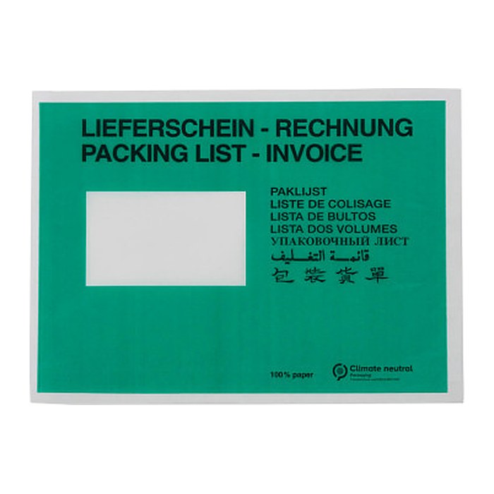 WIHEDÜ Lieferscheintaschen Pergamin Papier DIN C5 250 St.