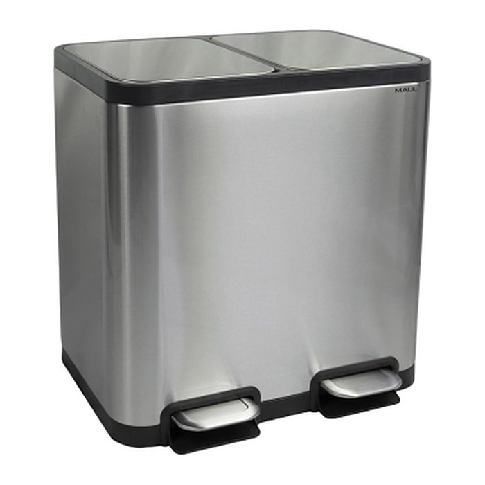 MAUL Lcycle Mülleimer 20,0 + 20,0 l edelstahl, 1 St.