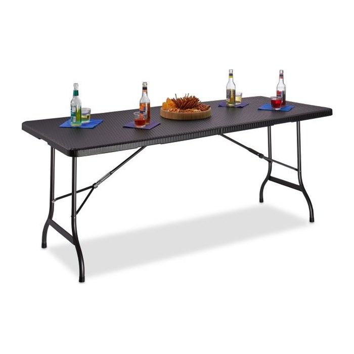 relaxdays Gartentisch BASTIAN weiß rechteckig 178,0 x 74,0 x 72,0 cm