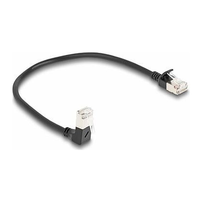 DELOCK RJ45 Netzwerkkabel Cat.6A S/FTP Slim 90°unten 0,25m s