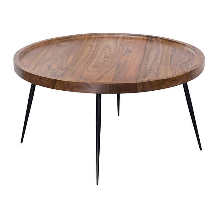 WOHNLING Couchtisch rund Massivholz sheesham 75,0 x 75,0 x 39,0 cm, 1 St.