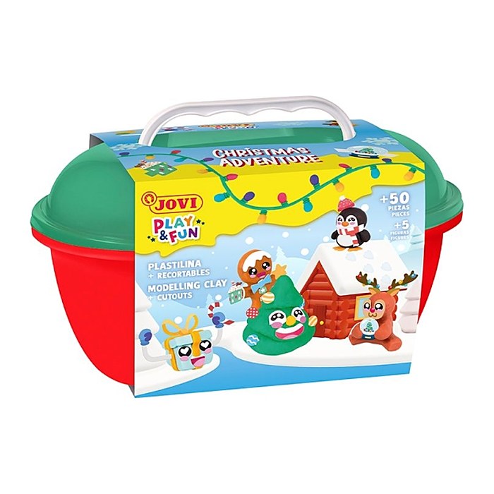 JOVI Modelliermasse Play & Fun Plastilina Christmas mehrfarbig