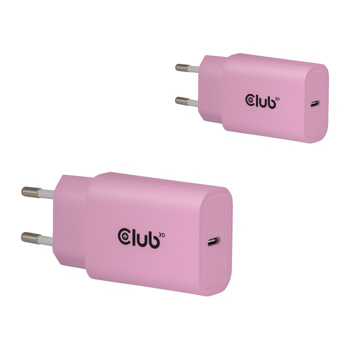 Club3D Lifestyle Ladegerät USB-C 30Watt, 2Stk pink retail