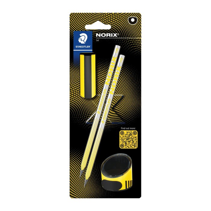 STAEDTLER Norix® Bleistifte HB silber,gelb mit Radierer, 1 Set