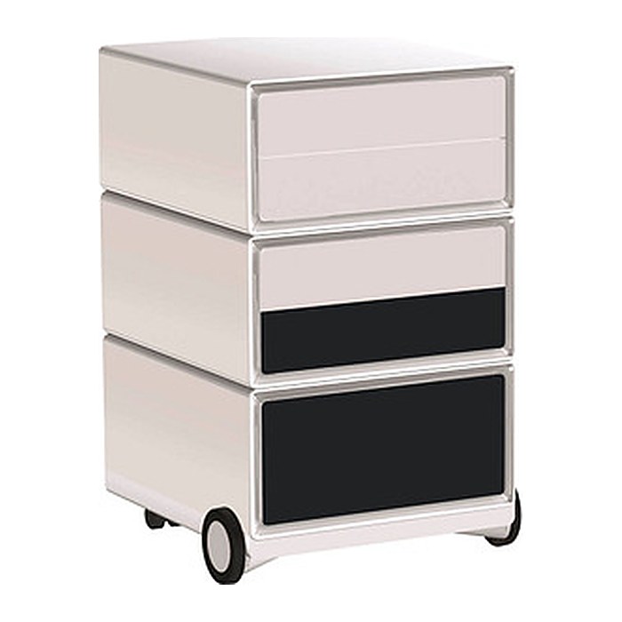 PAPERFLOW easyBox Classic Chic Rollcontainer weiß, bunt 61447 4 Auszüge 39,0 x 43,6 x 64,2 cm