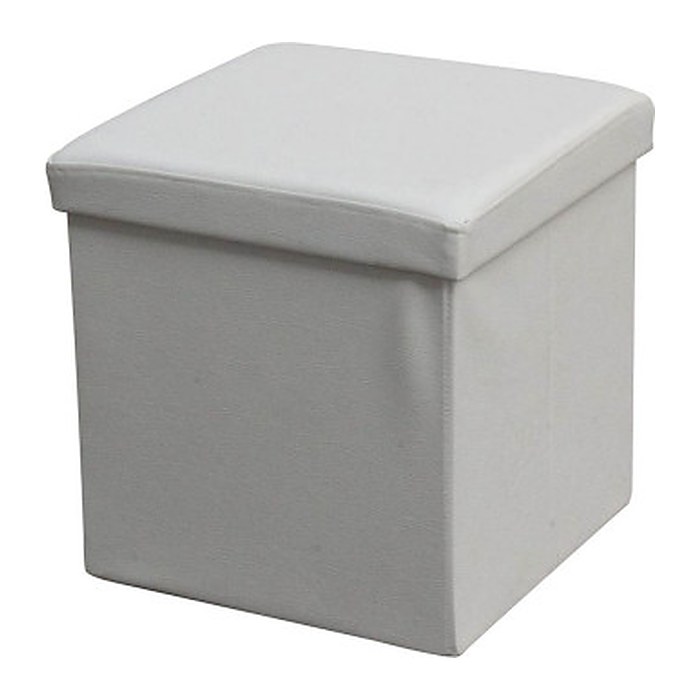 Echtwerk Wohnzimmer-Hocker mit Stauraum Store Cube EW-SW-0440 weiß Kunstleder, 1 St.