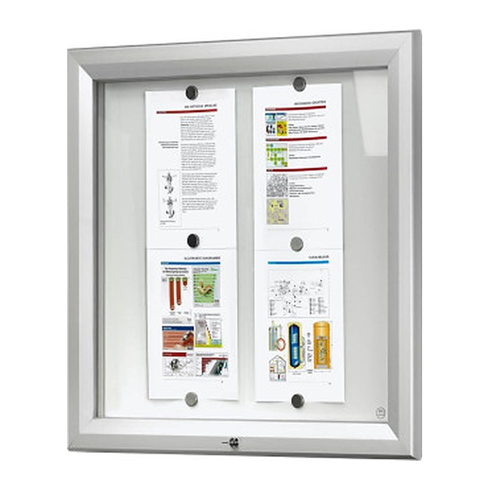 Showdown® Displays Schaukasten T silber 6x DIN A4 80,5 x 4,7 x 76,0 cm, 1 St.