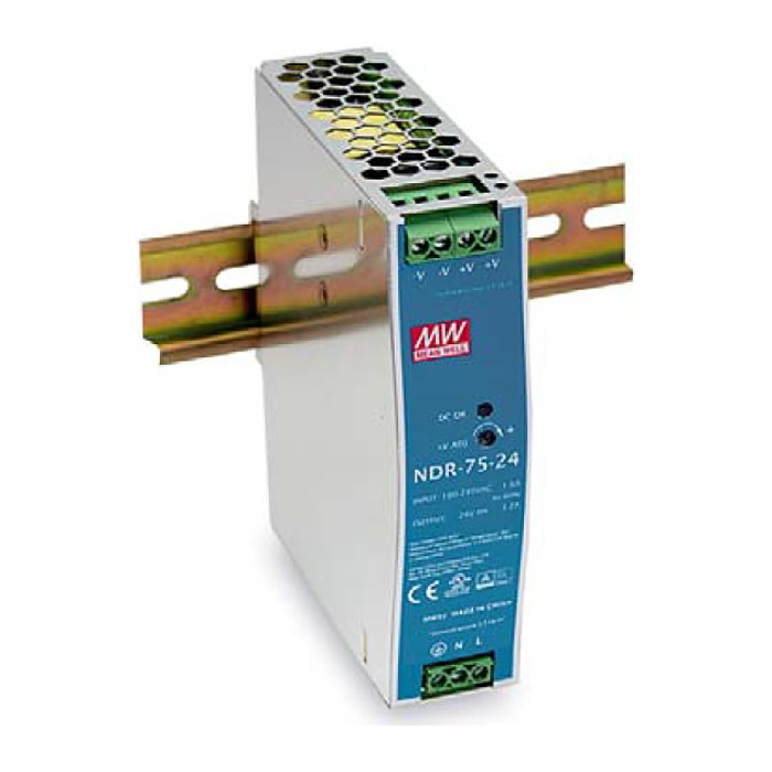 LevelOne Industrie Netzteil 24VDC/ 75W+DIN-Schiene silber